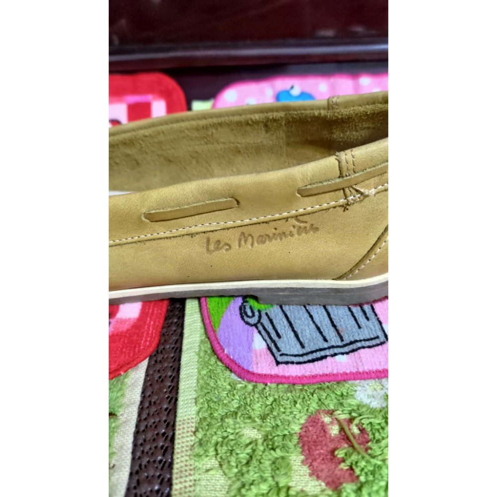 二手TBS 葡萄牙製 皮革 娃娃鞋 皮革鞋墊 平底鞋側面有標誌 背面有20點標誌 38號-細節圖5