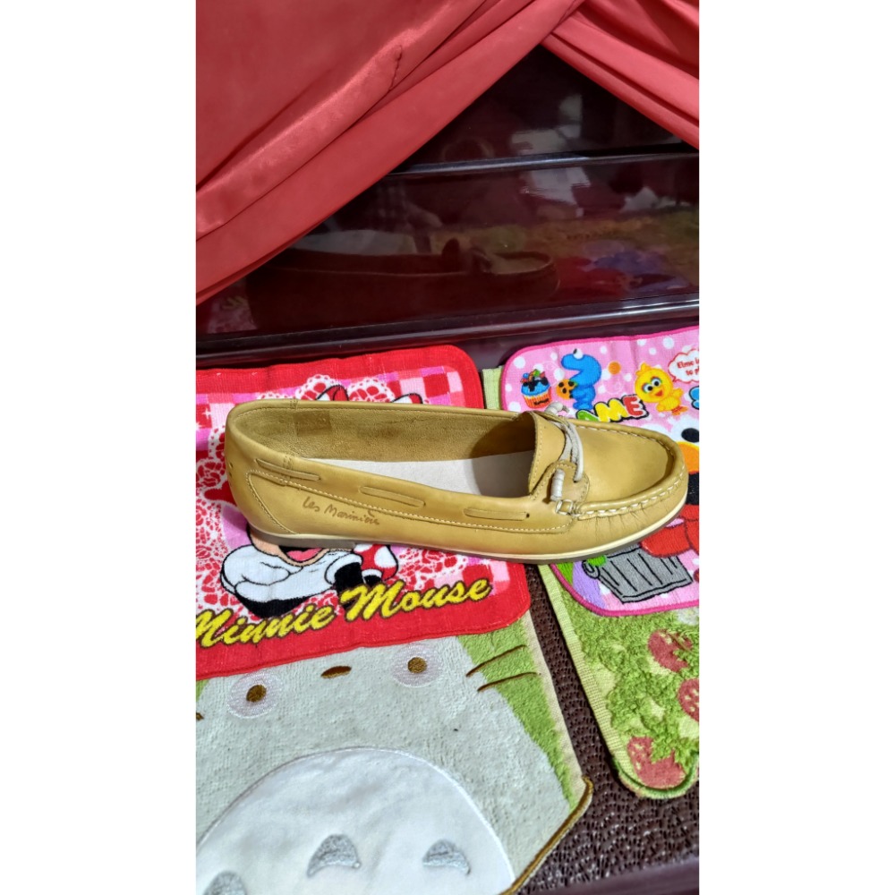 二手TBS 葡萄牙製 皮革 娃娃鞋 皮革鞋墊 平底鞋側面有標誌 背面有20點標誌 38號-細節圖8