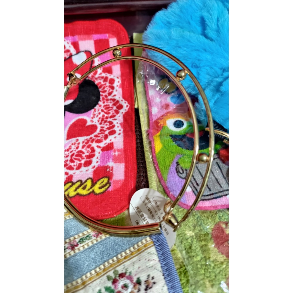 日本 刺繡復古綠妖精手提包 全家集點手機包斜背包鴨霸哥與兔籽子 紫色零錢包-細節圖7