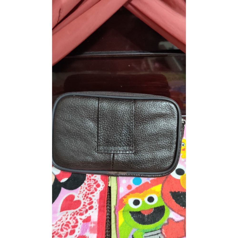 LOTTO 腰包 手提包 斜背包 L SBS拉鍊 真皮咖色男款腰帶包手機包-細節圖3