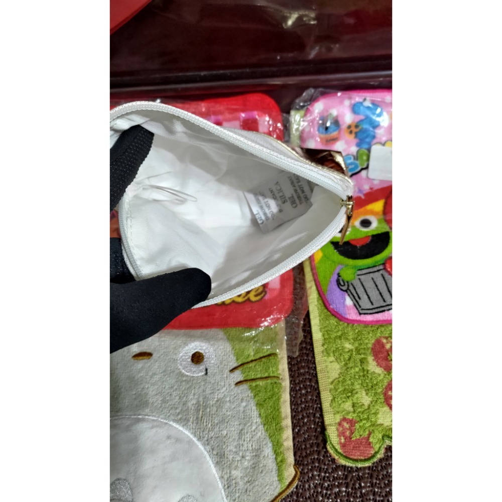 歐舒丹米色帆布和金色洗漱化妝包 藍色雅詩蘭黛化妝包 植村秀-細節圖7