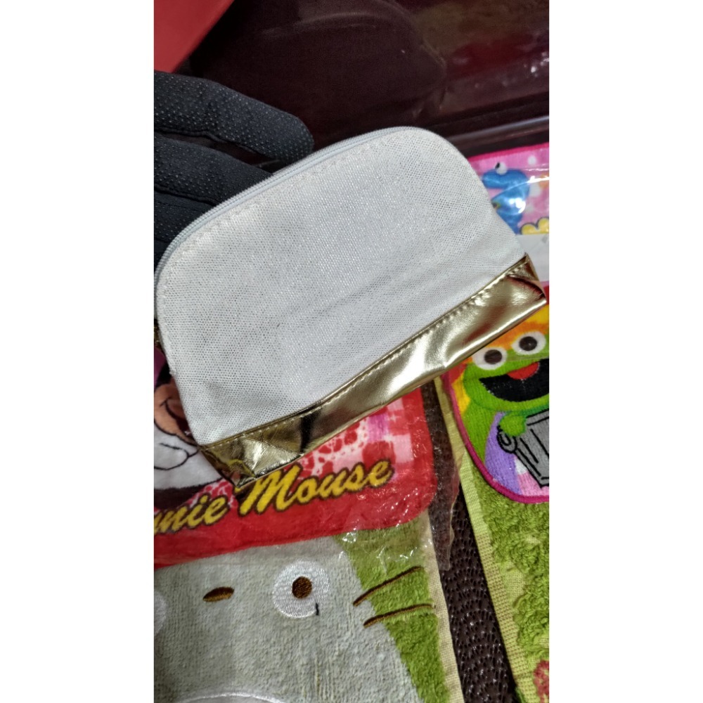 歐舒丹米色帆布和金色洗漱化妝包 藍色雅詩蘭黛化妝包 植村秀-細節圖10