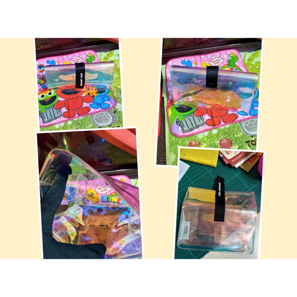 歐舒丹米色帆布和金色洗漱化妝包 藍色雅詩蘭黛化妝包 植村秀-細節圖11