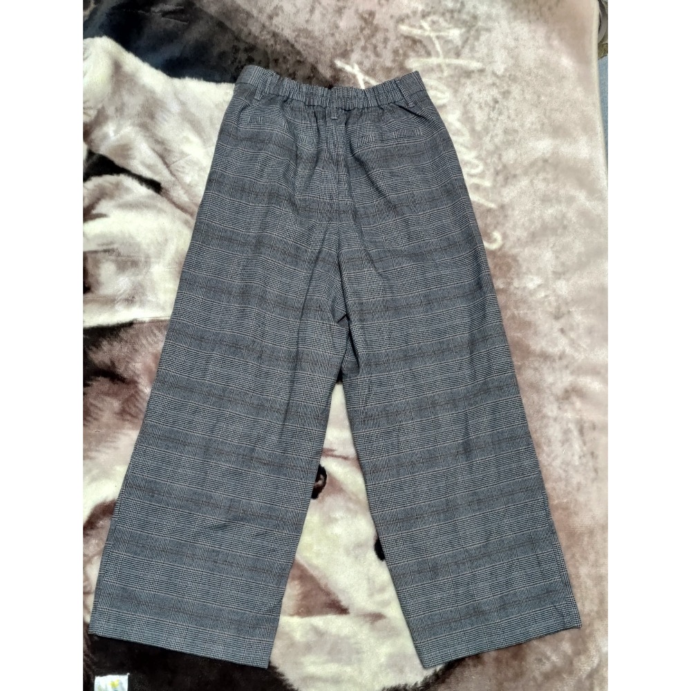 日本Lowrys farm 毛料 格子 YKK長寬褲 L AMERICAN HOLIC前後4口袋L 厚磅長褲YKK-細節圖2