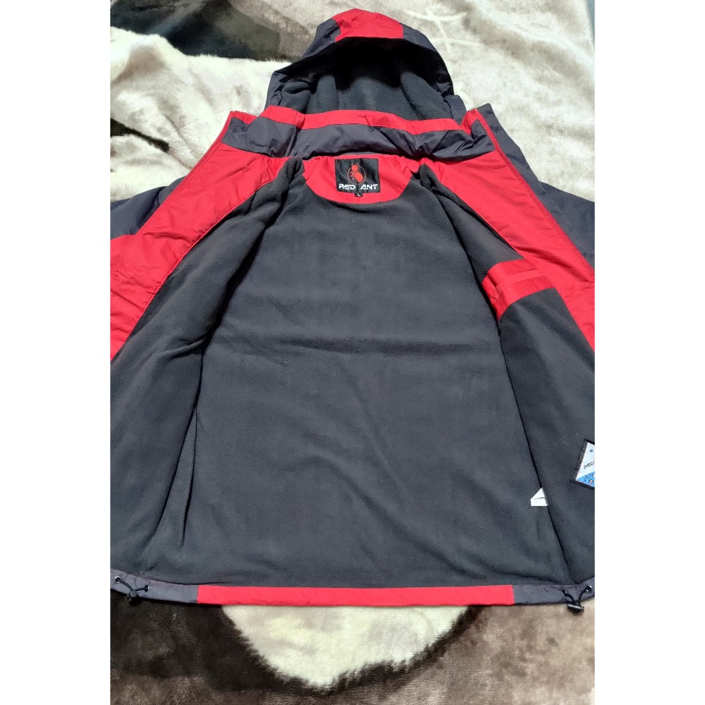 專櫃品牌 紅螞蟻 RED ANT 防水防潑水內刷毛連帽外套刺繡logoL-細節圖5