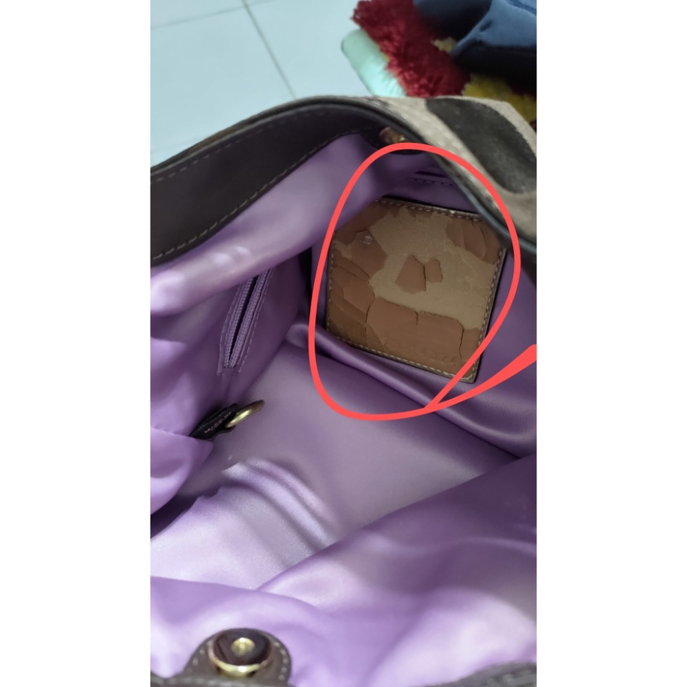 二手GOODS 織帶黃藍 大托特包 防潑水 手提包 肩背包 COACH售出 咖啡三層肩背包 手提包-細節圖6