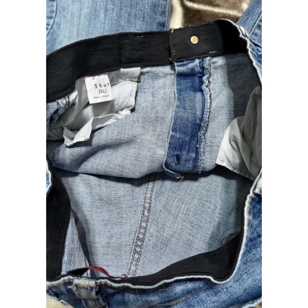 正韓 AD:LIB 7 star 鬆緊腰 牛仔褲 彈性 XL 二手-細節圖7