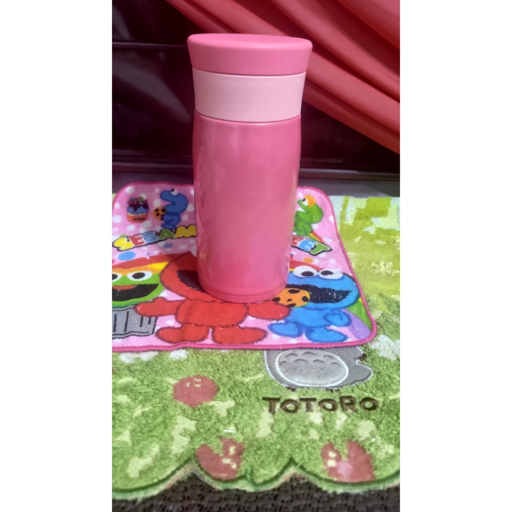 二手 膳魔師 珠光粉紅色 不鏽鋼保溫瓶 480cc 奧迪贈品 兒童吸管保溫杯370cc-細節圖2