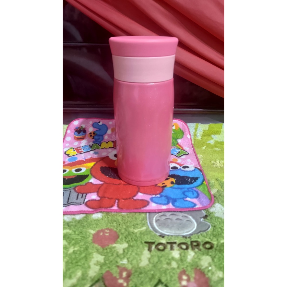 二手 膳魔師 珠光粉紅色 不鏽鋼保溫瓶 480cc 奧迪贈品 兒童吸管保溫杯370cc-細節圖4