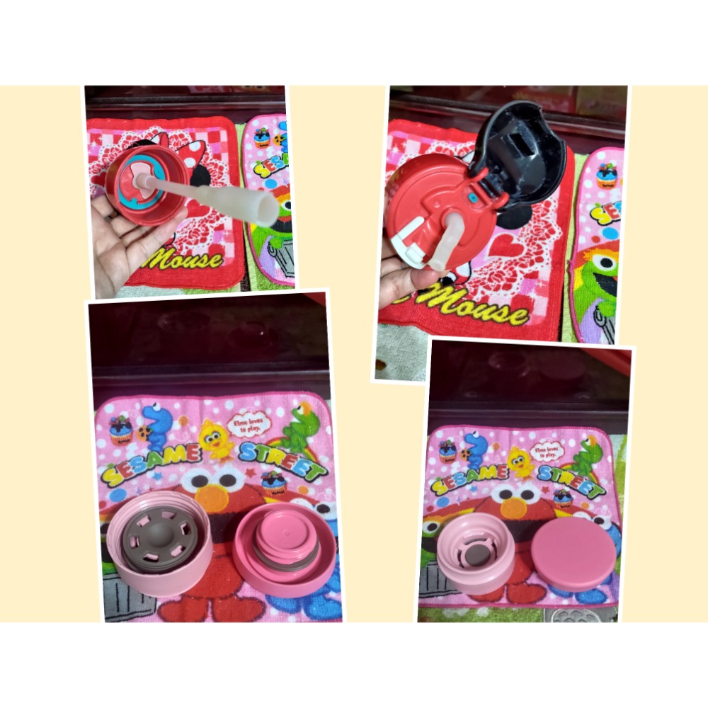 二手 膳魔師 珠光粉紅色 不鏽鋼保溫瓶 480cc 奧迪贈品 兒童吸管保溫杯370cc-細節圖6