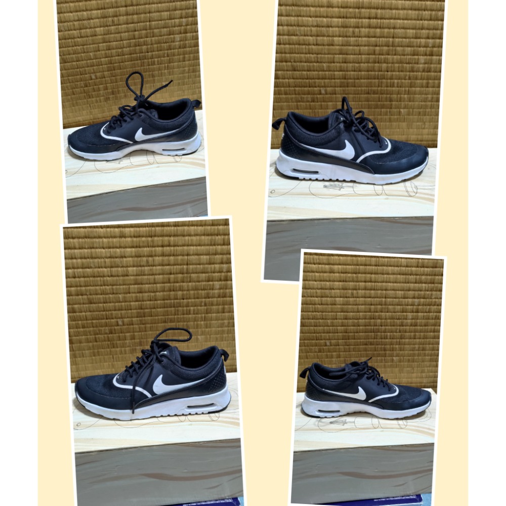二手 LUZZI 真皮尖頭穆勒鞋24號 Nike 黑白 網布 慢跑鞋24公分-細節圖7