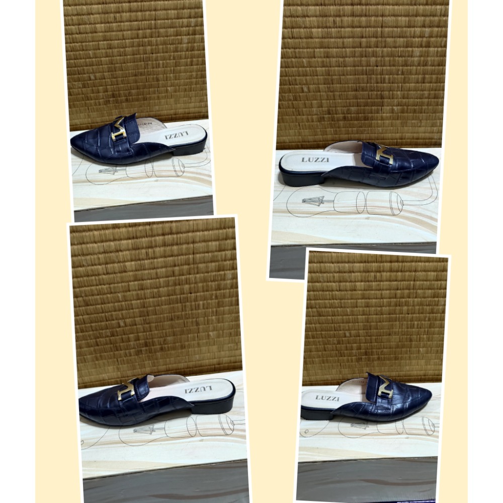 二手 LUZZI 真皮尖頭穆勒鞋24號 Nike 黑白 網布 慢跑鞋24公分-細節圖8