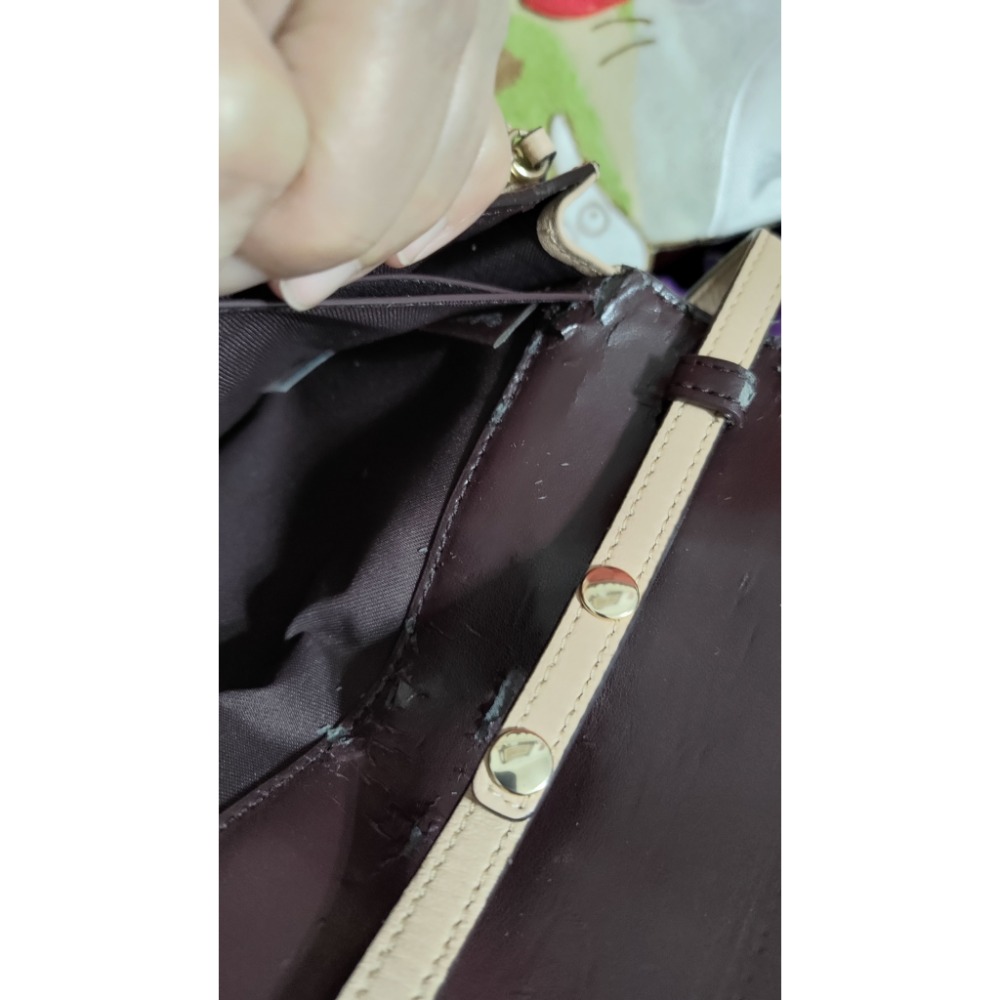 二手有瑕疵只能粗用的包 Karl lagerfeld 帆布手提 肩斜背包 COACH壓印肩斜背包-細節圖6