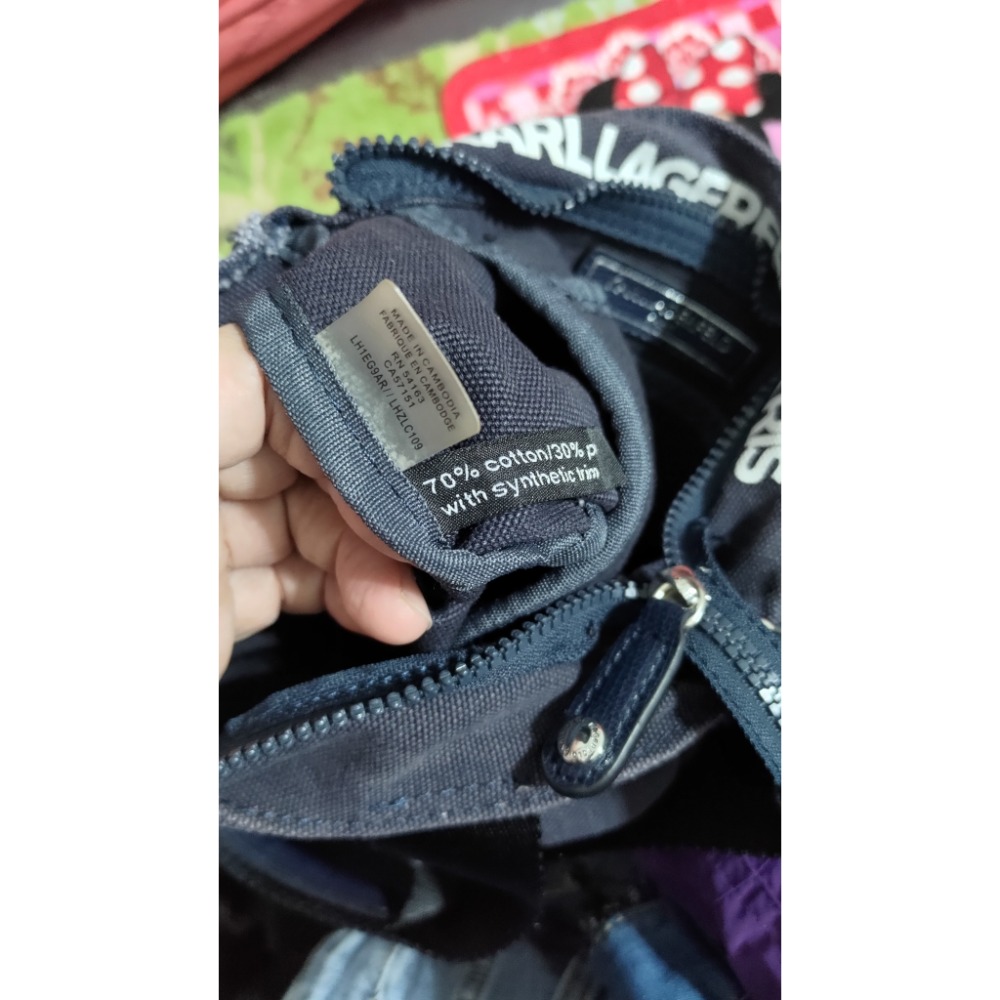 二手有瑕疵只能粗用的包 Karl lagerfeld 帆布手提 肩斜背包 COACH壓印肩斜背包-細節圖8