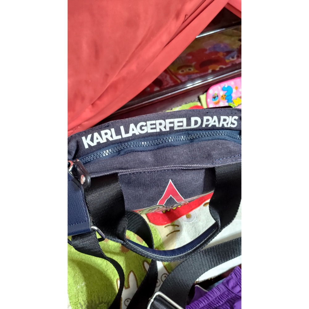 二手有瑕疵只能粗用的包 Karl lagerfeld 帆布手提 肩斜背包 COACH壓印肩斜背包-細節圖9
