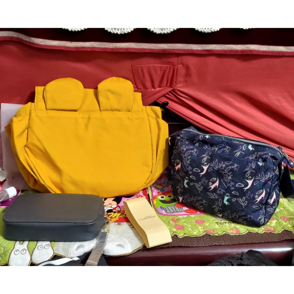 中華航空MOSCHINO過夜包 Meng Wa Wa 肩斜背包 推車手納包 置物掛袋-細節圖2