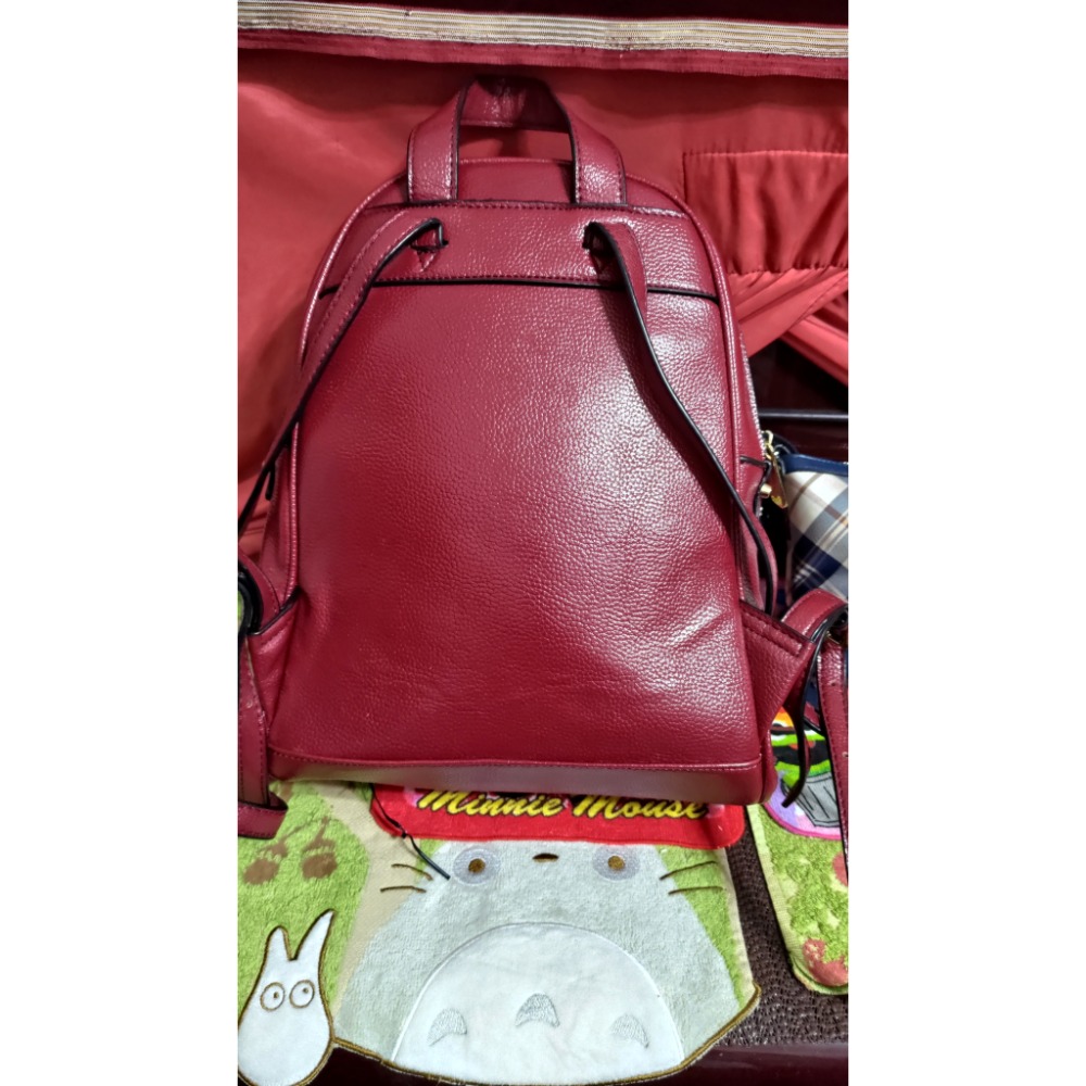 二手 MK MICHAEL KORS 金屬logo 鉚釘牛皮拉鍊後背包 金安德森 經典格紋 肩斜背包-規格圖11