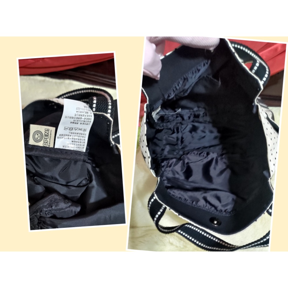 二手 小花朵朵 夕陽與花手機繩附夾片 open 帆布托特包 韓國設計師T-pocket手機包含長鍊背帶-細節圖3