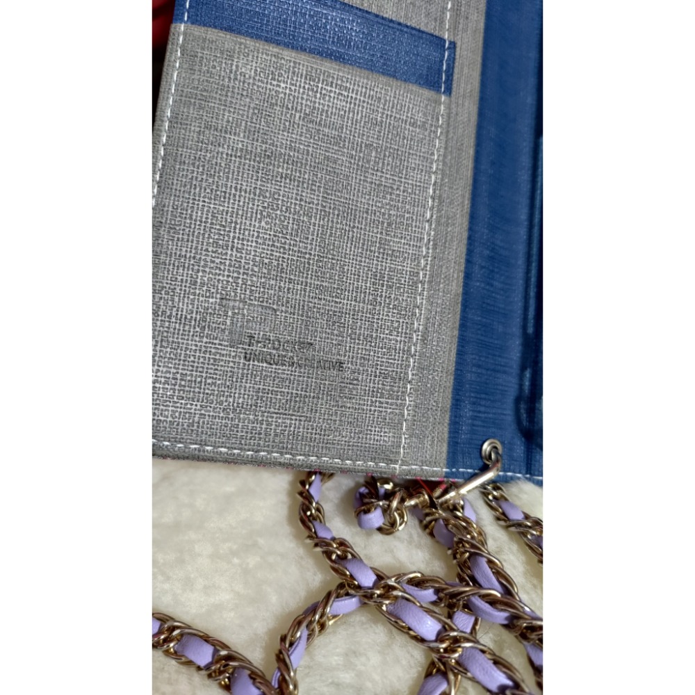 二手 小花朵朵 夕陽與花手機繩附夾片 open 帆布托特包 韓國設計師T-pocket手機包含長鍊背帶-細節圖9