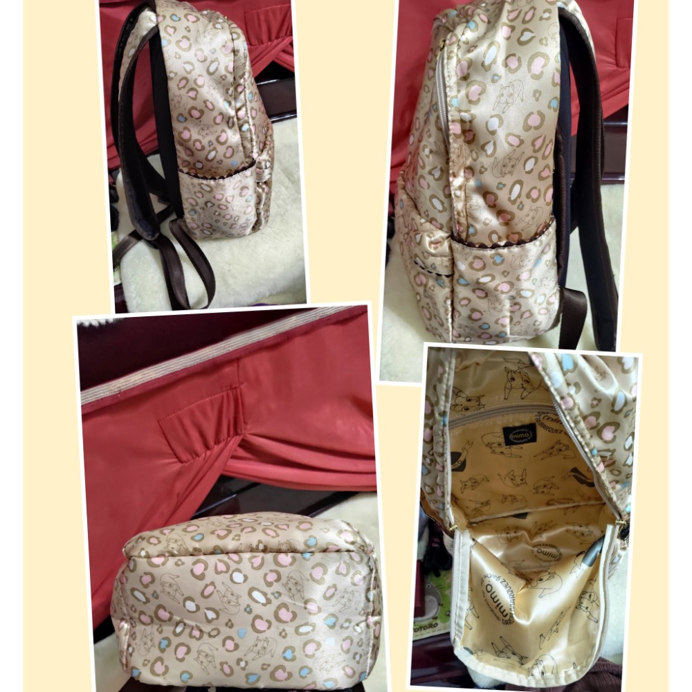 二手 mimo空氣後背包 手提包 LACOSTE 條紋帆布手提包 肩背包-細節圖6