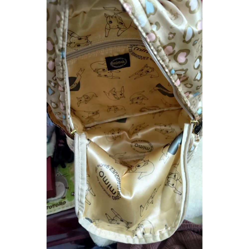 二手 mimo空氣後背包 手提包 LACOSTE 條紋帆布手提包 肩背包-細節圖7