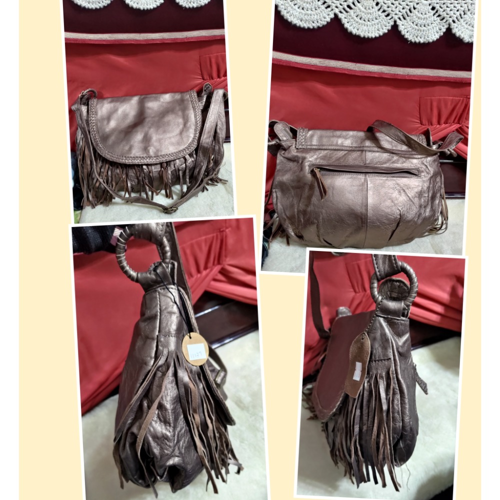 真皮 斜背包 流蘇包-細節圖2