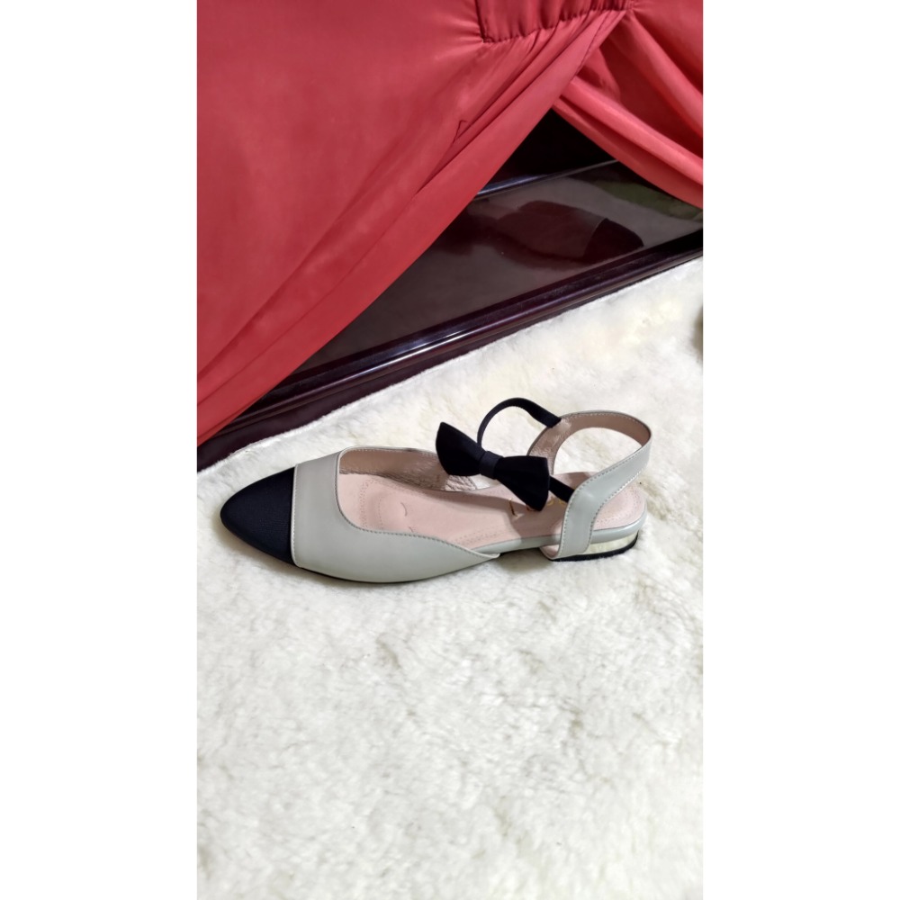 DIANA 真皮 低跟鞋 蝴蝶結後繫帶 小香款 23號-細節圖3