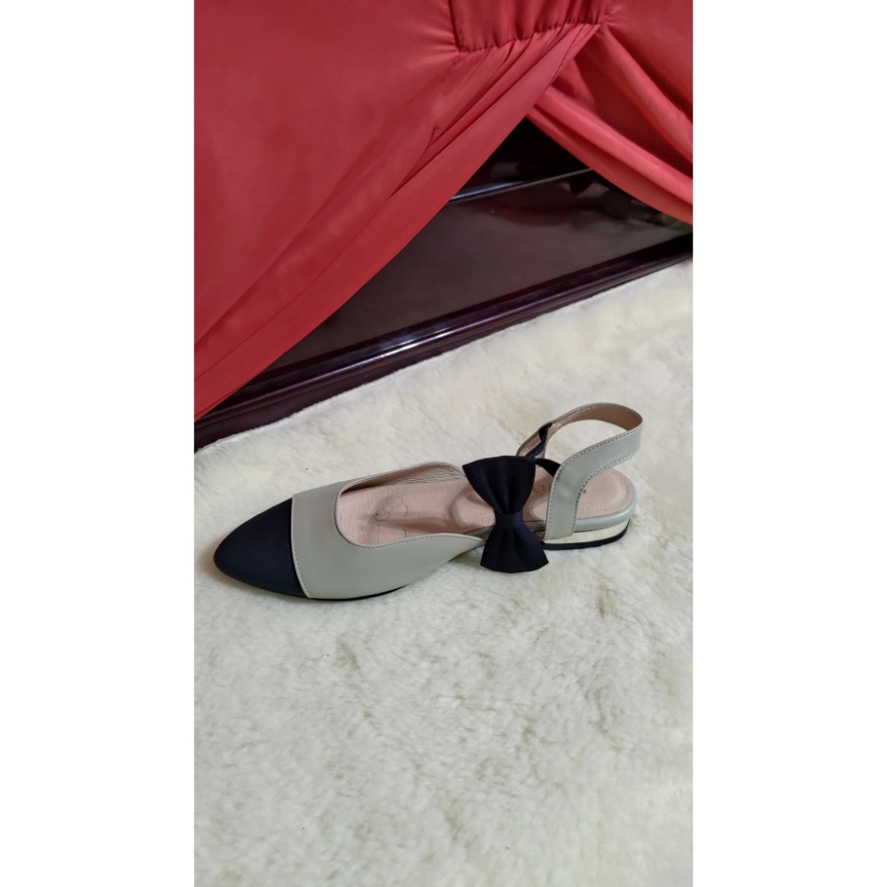 DIANA 真皮 低跟鞋 蝴蝶結後繫帶 小香款 23號-細節圖5