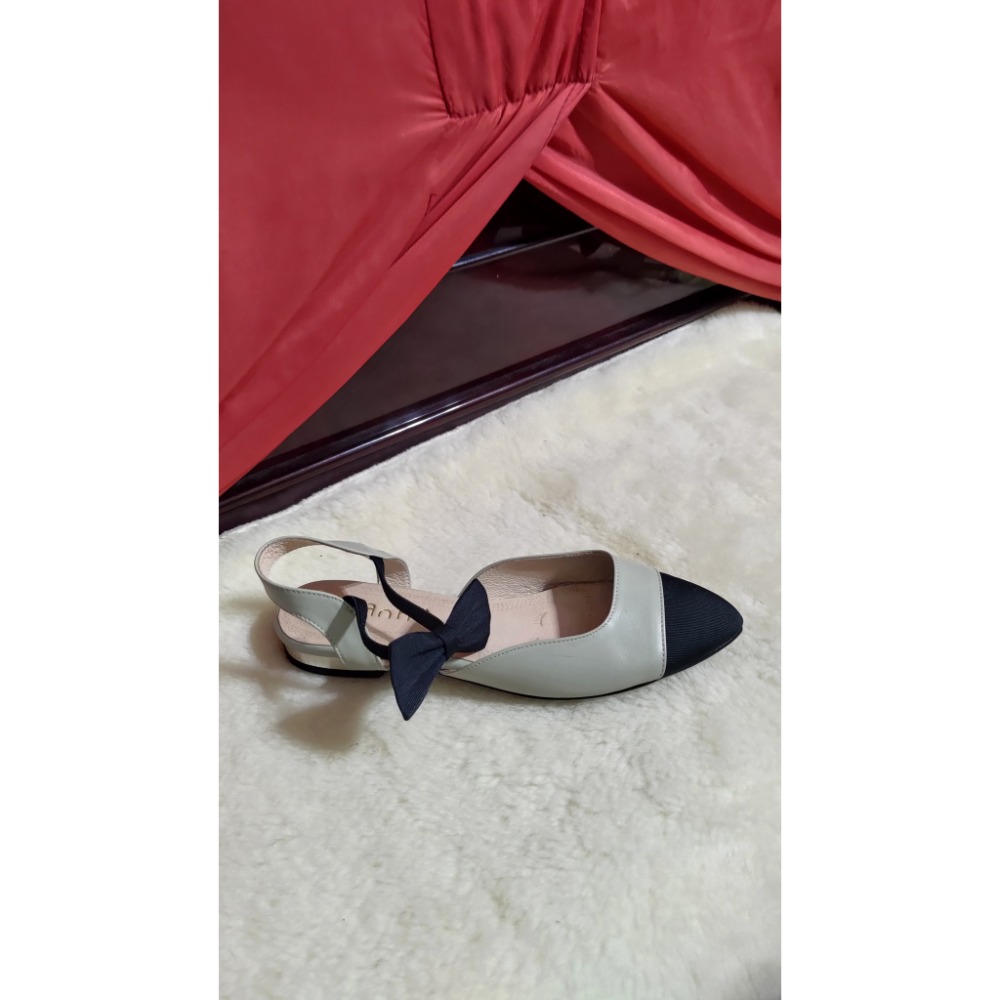 DIANA 真皮 低跟鞋 蝴蝶結後繫帶 小香款 23號-細節圖6