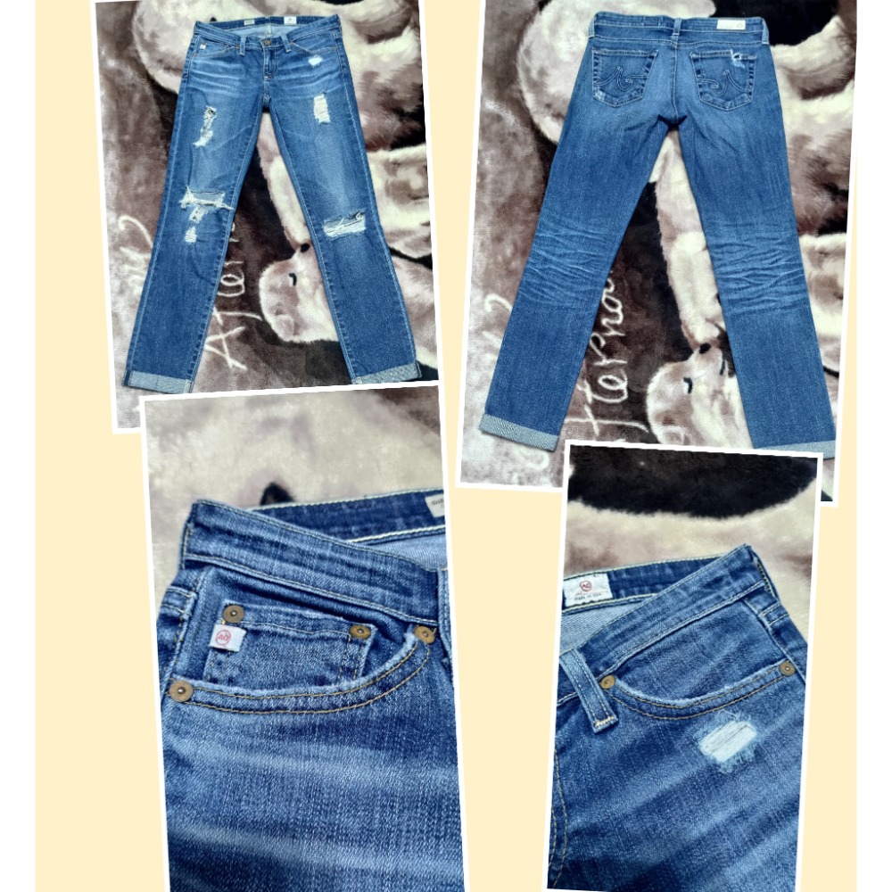 二手PAIGE美國製刷破彈性牛仔褲25腰 GA 美國製 刷破彈性牛仔褲25腰-細節圖4
