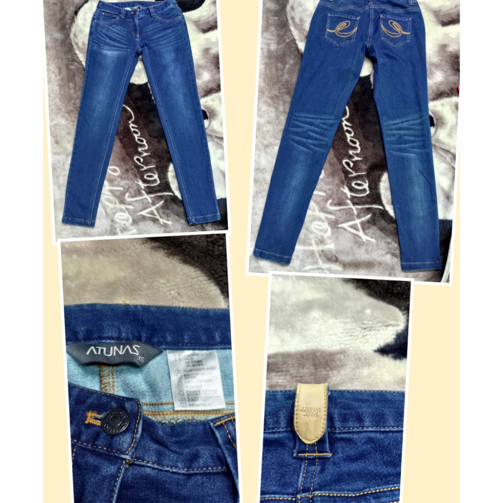 二手 正韓 THE LABOR 彈性牛仔褲 刷破 XS 歐都納 彈性牛仔褲XS 專櫃 Li Min Dan連身長褲15-規格圖3