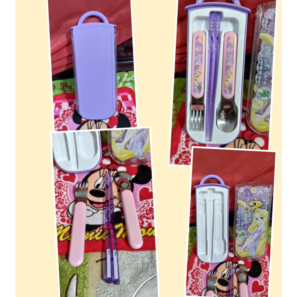 迪士尼 滑蓋三件式餐具組 變身玩偶小雞 兒童三花童襪 日本帶回Halluci草苺絨毛拖鞋 數碼寶貝吊飾-細節圖2