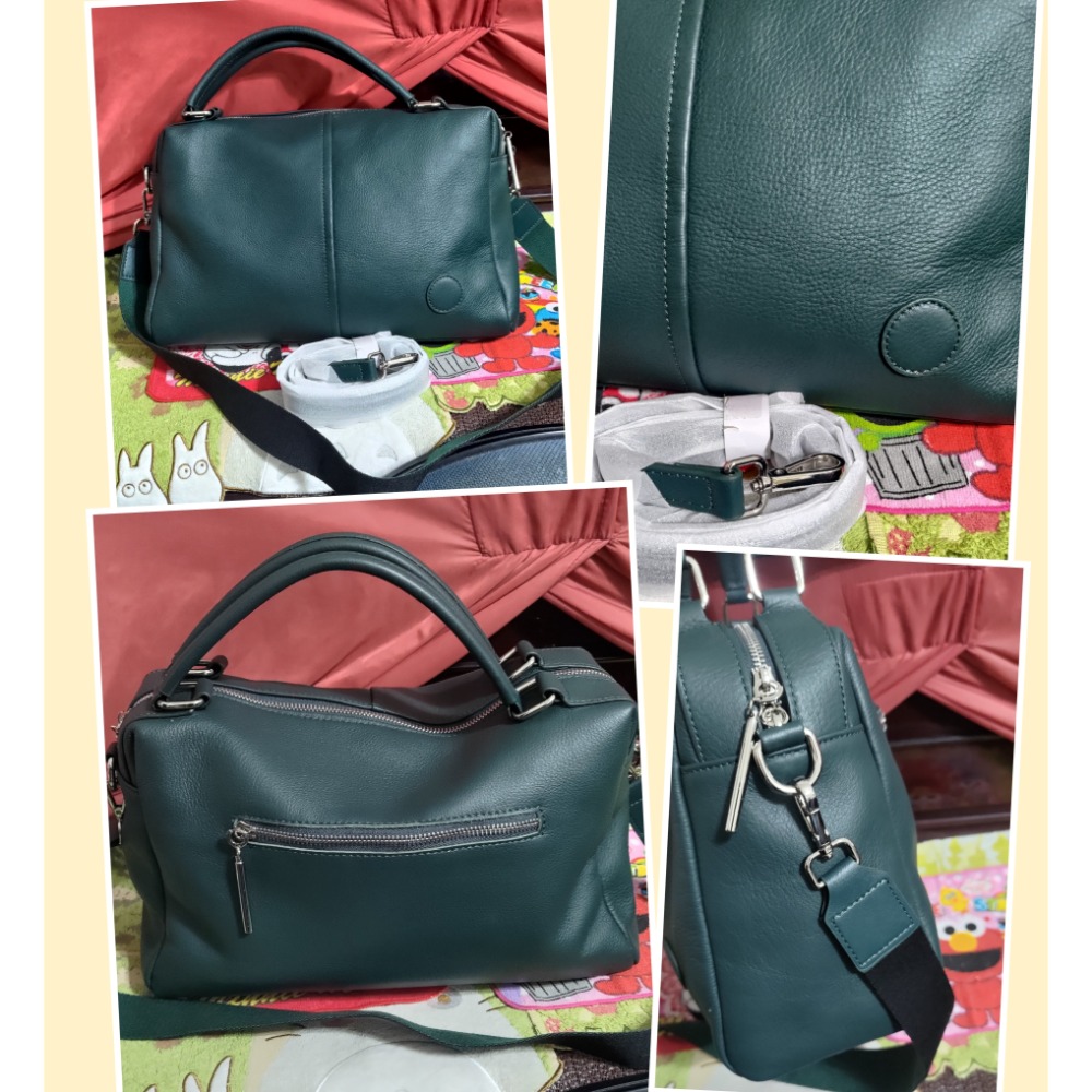 真皮 綠 手提 肩斜背包 Miss sixty義大利 肩背 閃閃白銀肩背 Dooney & BourKe真皮古著 手提-細節圖7