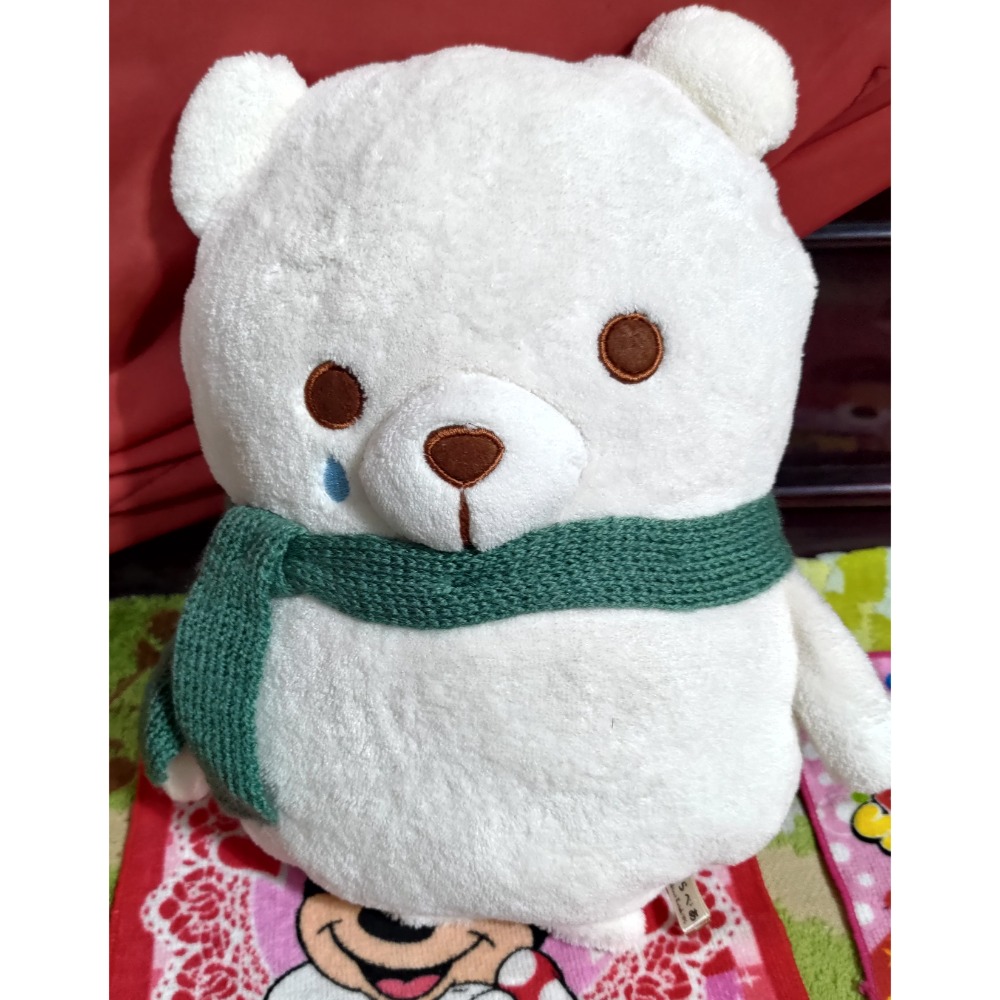 眼淚熊 熱水袋 80年代復古蕾絲米妮 紅衣米妮 玩偶 絨毛 娃娃 萬代莫魯貝可 滿腹花紋-細節圖3