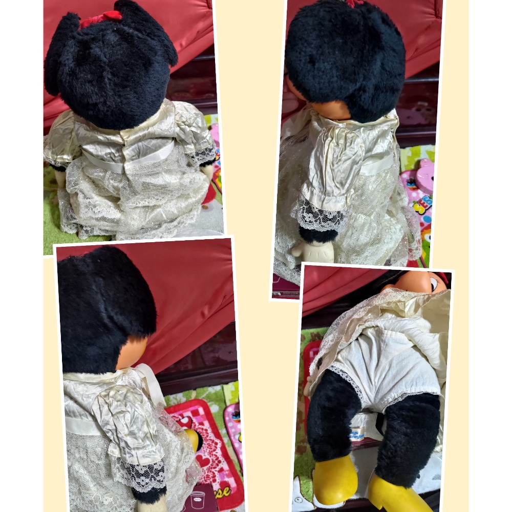 眼淚熊 熱水袋 80年代復古蕾絲米妮 紅衣米妮 玩偶 絨毛 娃娃 萬代莫魯貝可 滿腹花紋-細節圖7