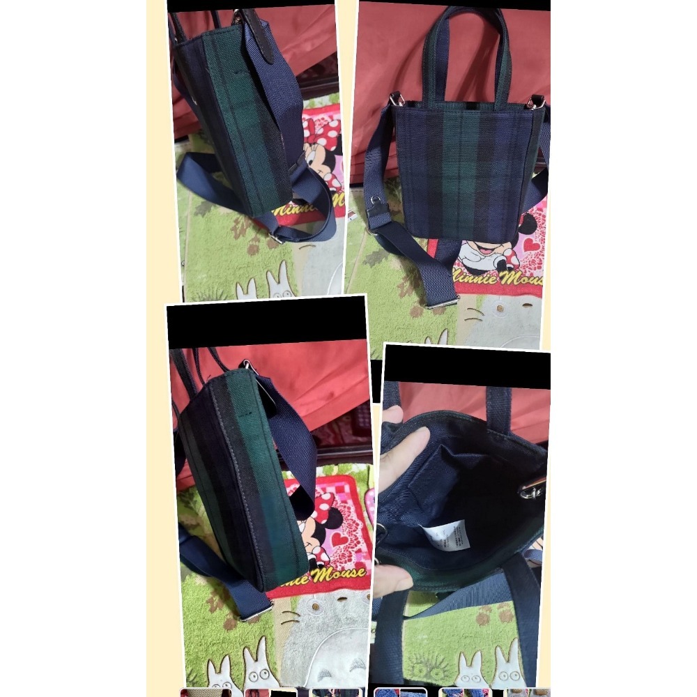 Little sisi品牌 肩斜背包 OLIVO 售出經典藍綠格 Uniqlo絨毛手提後背包-細節圖5