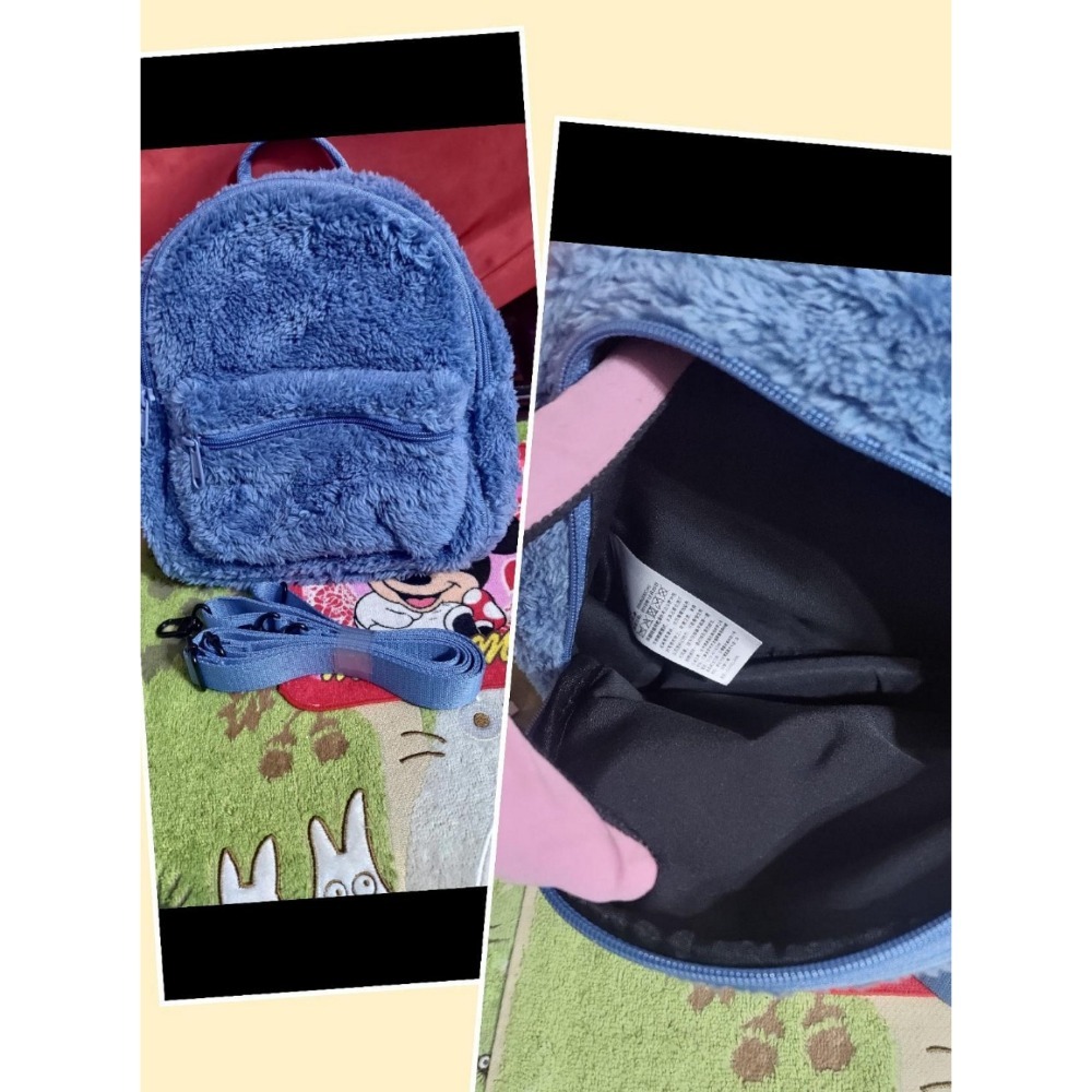 Little sisi品牌 肩斜背包 OLIVO 售出經典藍綠格 Uniqlo絨毛手提後背包-細節圖6