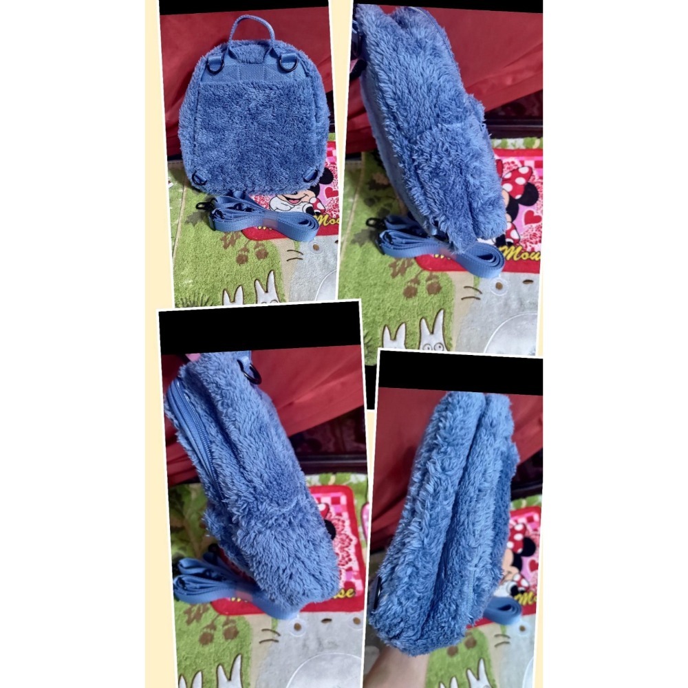 Little sisi品牌 肩斜背包 OLIVO 售出經典藍綠格 Uniqlo絨毛手提後背包-細節圖7