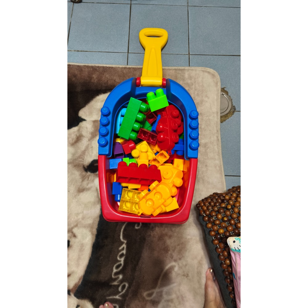 電動狗狗 會走會叫搖尾巴 積木推車手拉車 OK積木 大顆粒-細節圖3