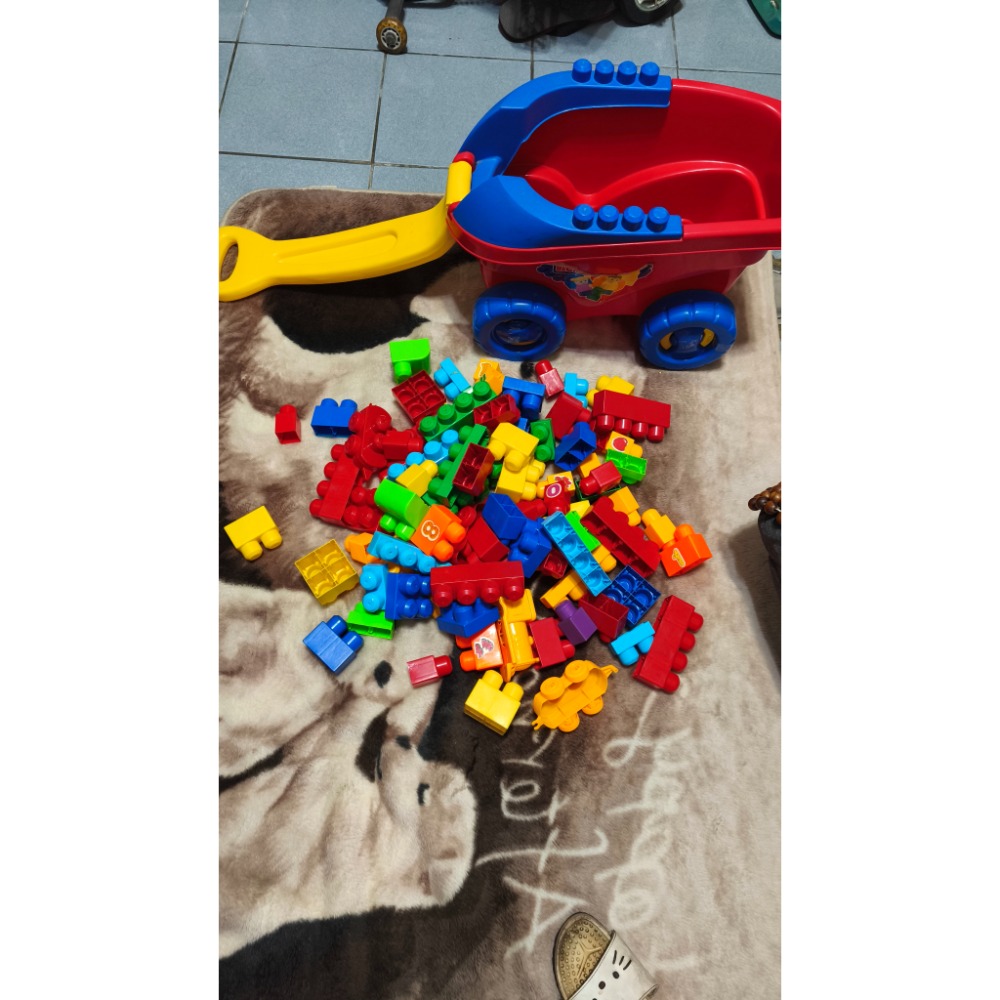 電動狗狗 會走會叫搖尾巴 積木推車手拉車 OK積木 大顆粒-細節圖4