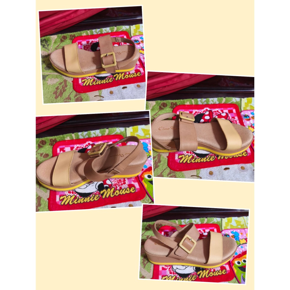 NB 粉色 魔鬼氈 涼鞋 拖鞋 23號 Ciao Donna 俏女孩 手工鞋 真皮革 超輕 厚底 涼鞋 37號-細節圖4