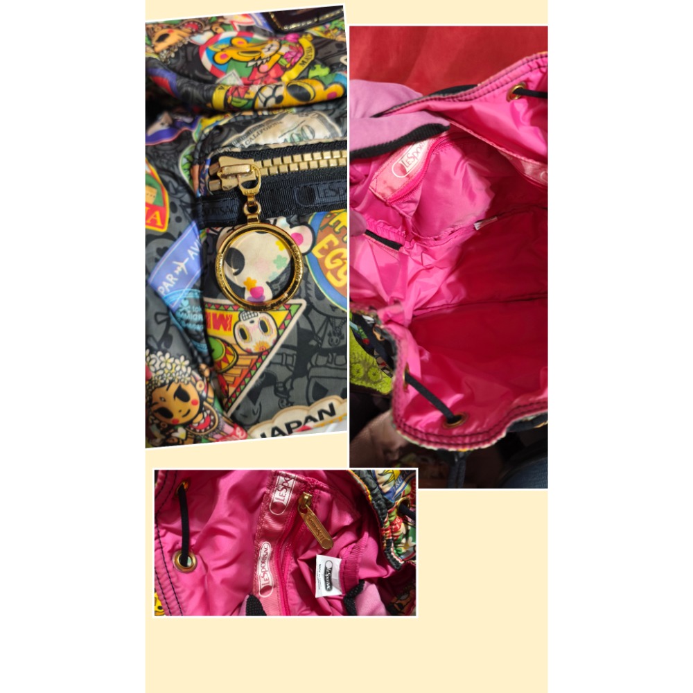 SAVE MY BAG 超輕量手提托特包 LESPORTSAC後背包 美國Vera Bradley純棉多隔層玫瑰印花肩-細節圖5