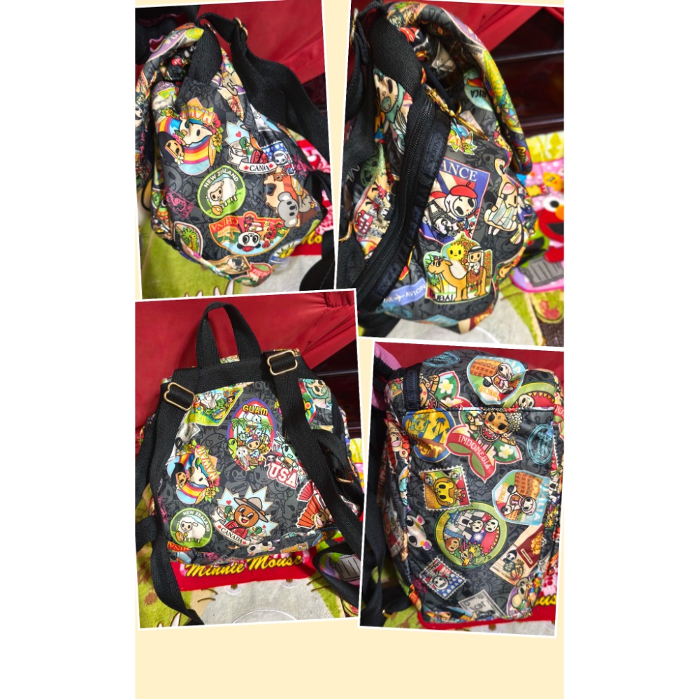 SAVE MY BAG 超輕量手提托特包 LESPORTSAC後背包 美國Vera Bradley純棉多隔層玫瑰印花肩-細節圖6