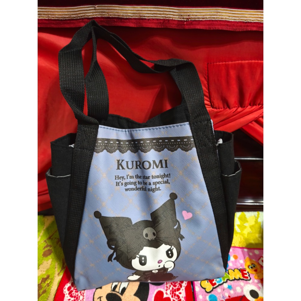 軟真皮手提包 肩斜背包 庫洛米 手提包 Zakka防水包 大容量  MS.SHIANG黑色包-細節圖9