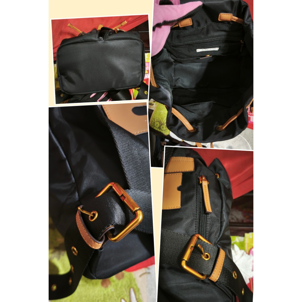 真皮男士手機隔層單斜背包 扣環 SAIME 尼龍防潑水 後背包 Uma hana防水包-細節圖2