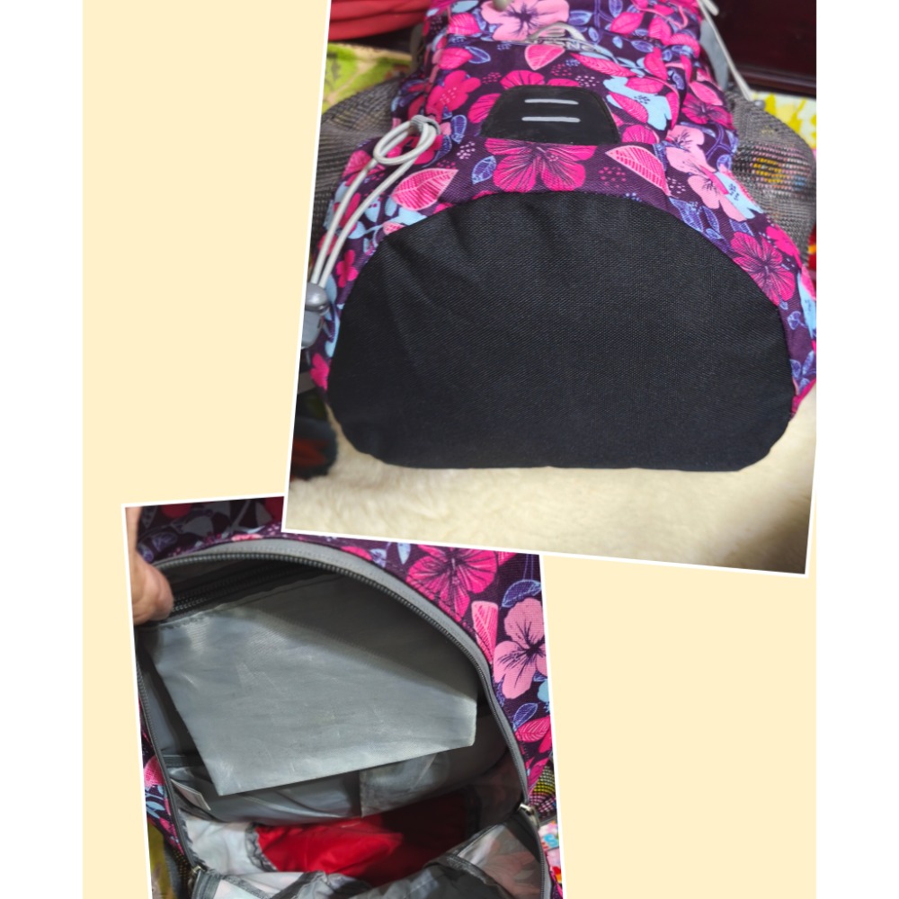 艾王戶外背包徒步運動紫花色 民族風刺繡手提肩斜包 CHEVIOT 雪菲英文字母肩斜 Hush Pupples旅行包-細節圖2