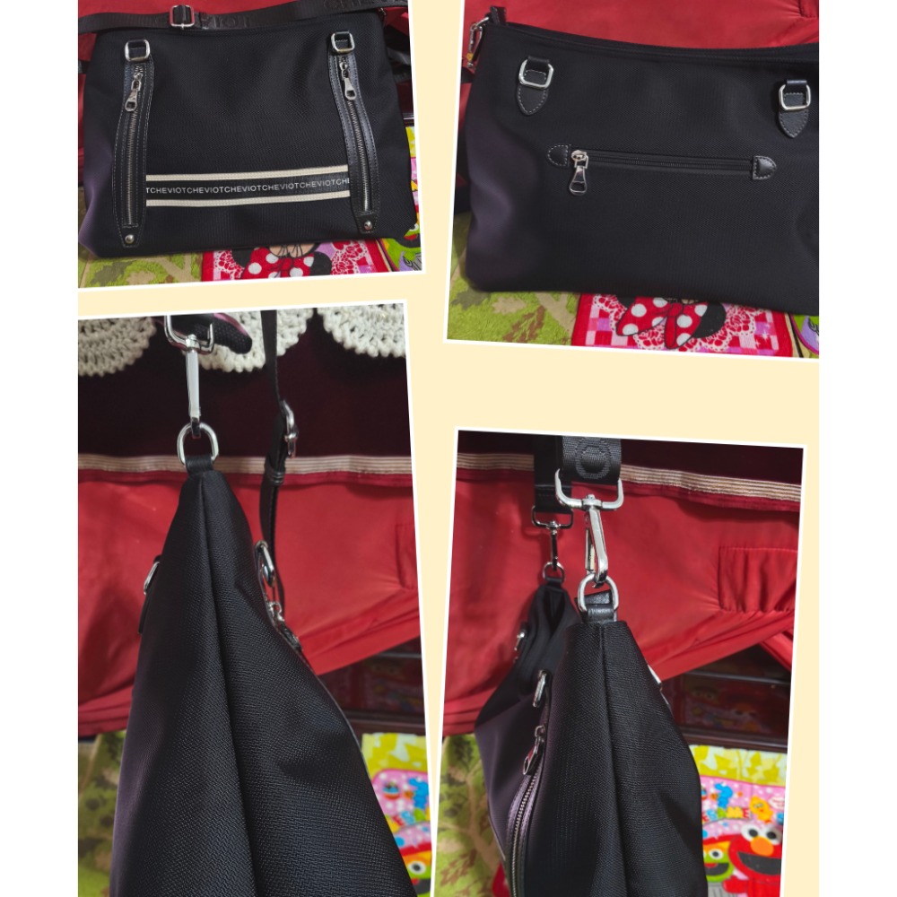 艾王戶外背包徒步運動紫花色 民族風刺繡手提肩斜包 CHEVIOT 雪菲英文字母肩斜 Hush Pupples旅行包-細節圖3