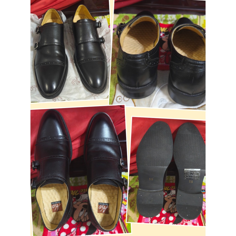 ASO長靴7.5碼 男鞋牛皮低跟皮鞋真皮軟鞋墊5.5碼-細節圖2