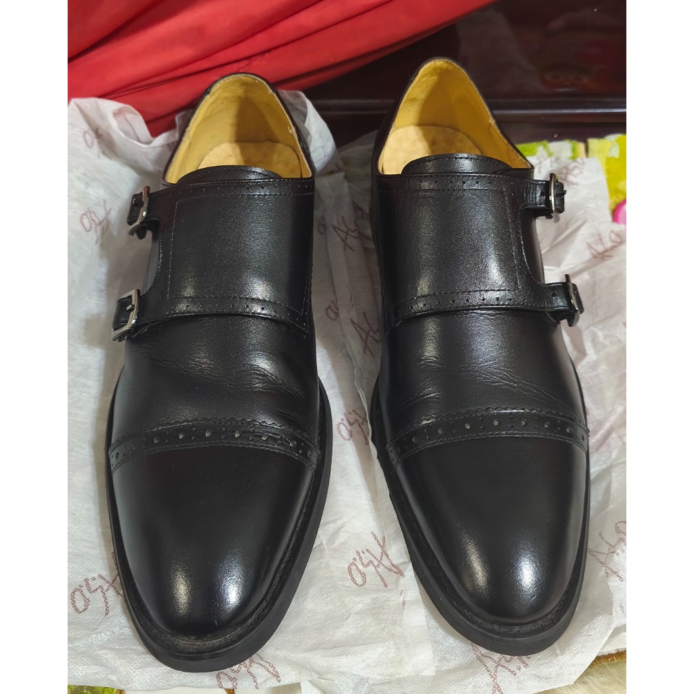 ASO長靴7.5碼 男鞋牛皮低跟皮鞋真皮軟鞋墊5.5碼-細節圖6