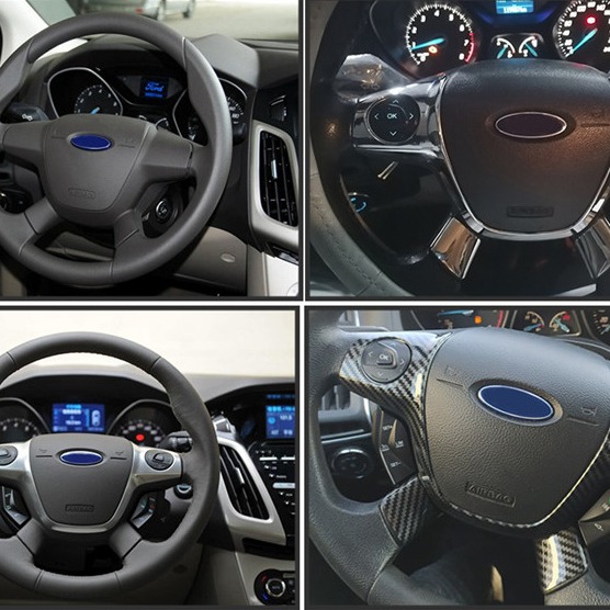 12-15年 FOCUS 方向盤裝飾貼 KUGA  福特 ford 碳纖 卡夢 方向盤貼 A0719-細節圖5